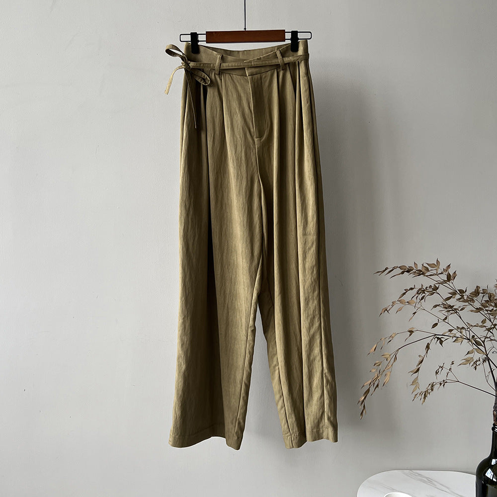 High Waist Loose Straight Trousers