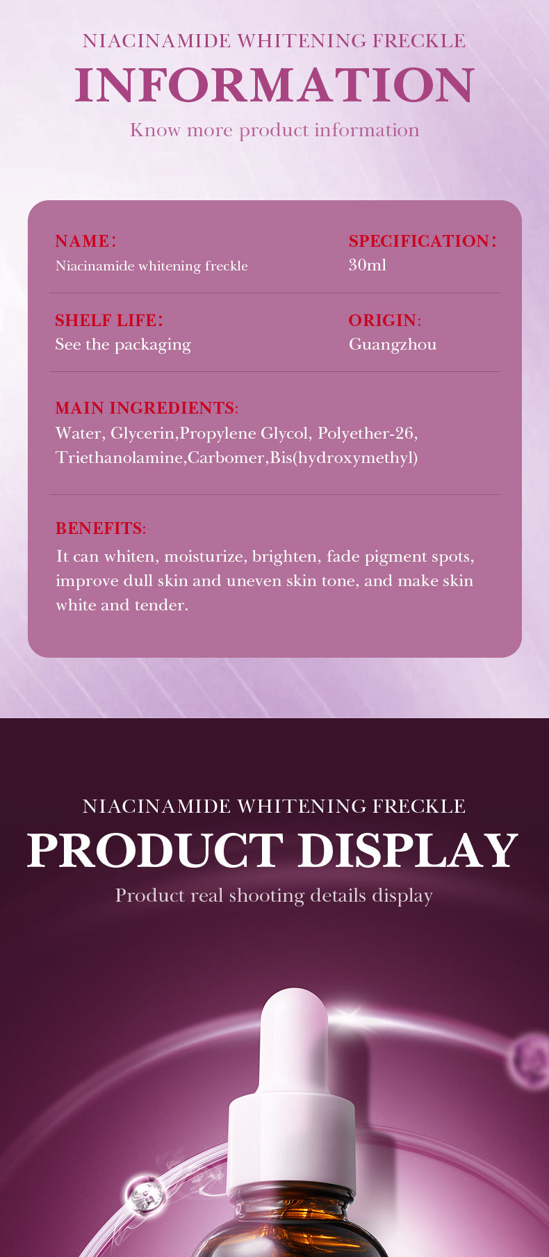 Niacinamide Whitening Solution Hydrating Face Serum