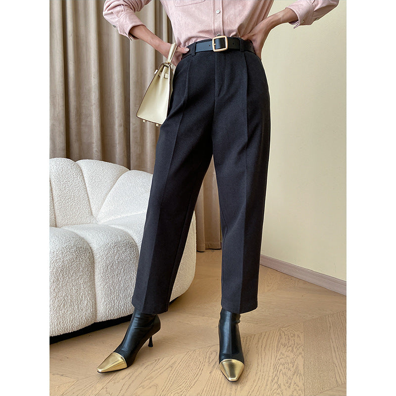 High-waisted Straight Leg Trousers