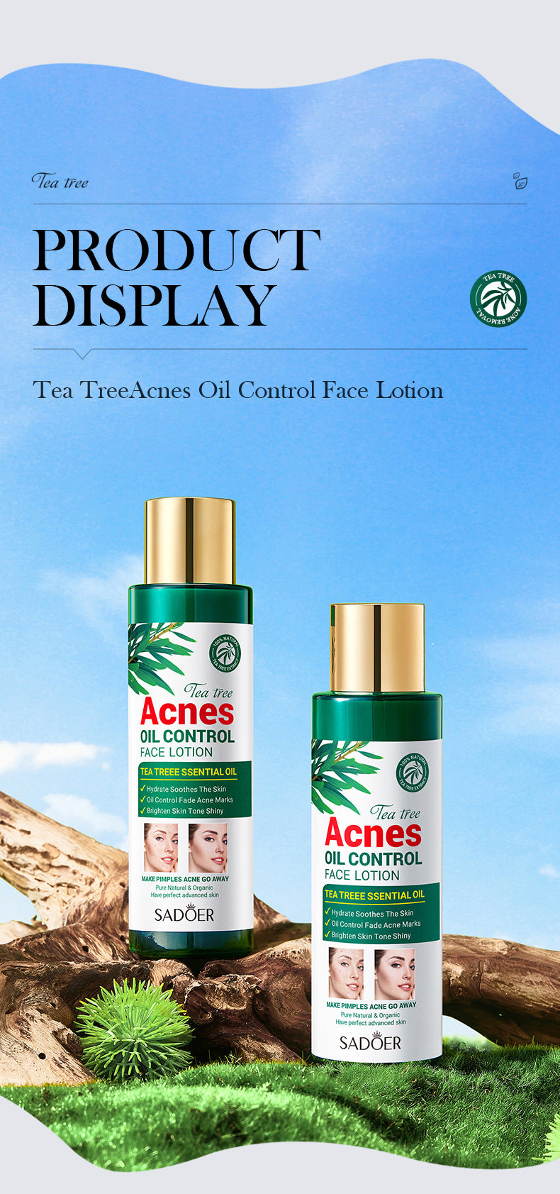 Tea Tree Acne Oil Control Hydrating Facial Lotion