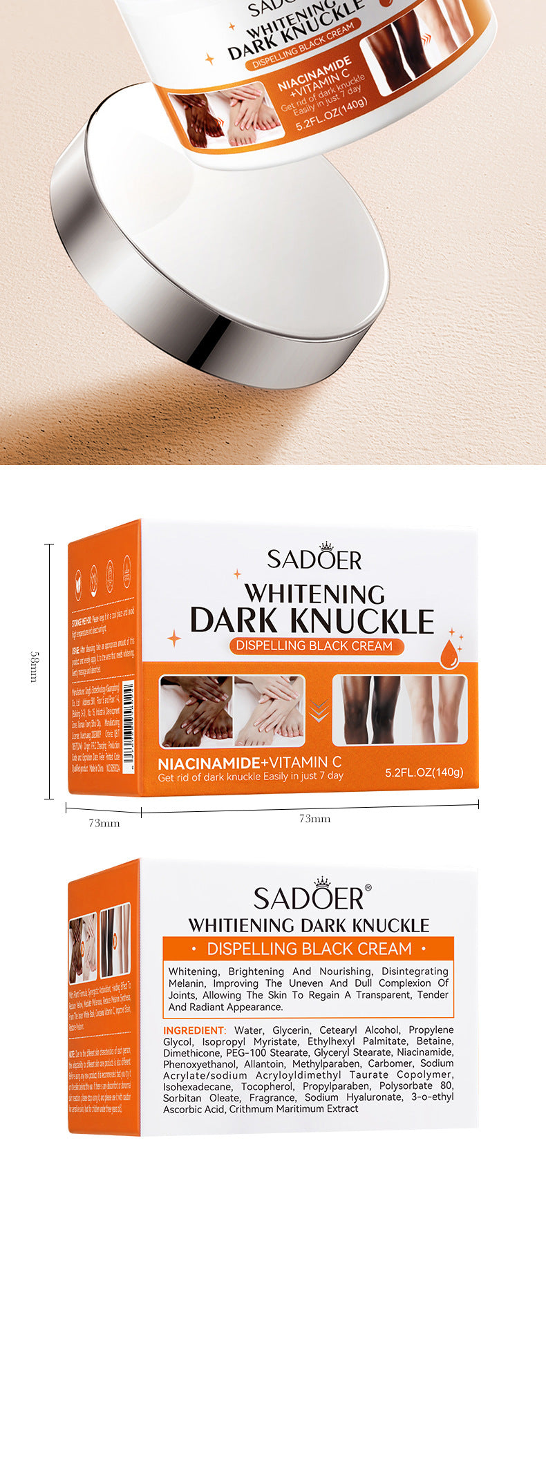 Joint Whitening & Darkening Moisturizing Body Cream