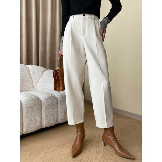 High-waisted Straight Leg Trousers