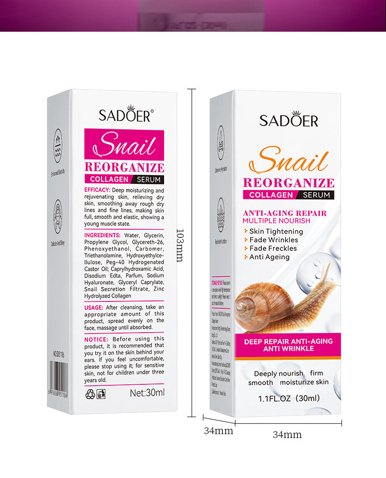 Snail Recombinant Collagen Solution Hydrating Face Serum