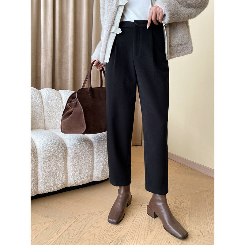 High-waisted Straight Leg Trousers