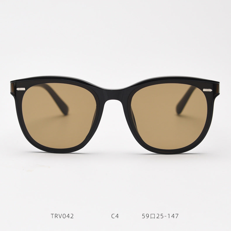 Round Frame Street Photography Geometry Sunglasses