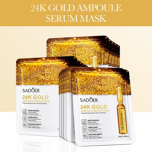 24K Gold Ampoule Essence Moisturizing and Brightening Mask