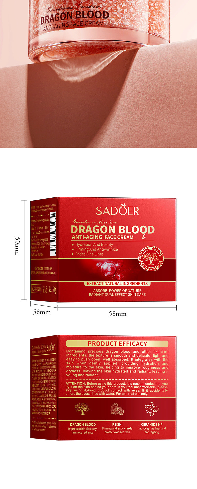 Ganoderma Dragon Blood Anti-Wrinkle Face Cream