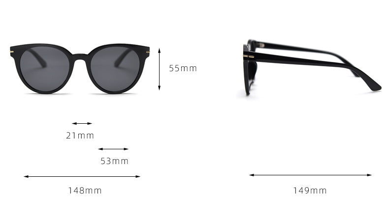 Round Large Frame Geometric Sunglasses