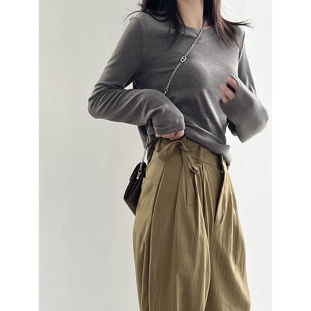 High Waist Loose Straight Trousers