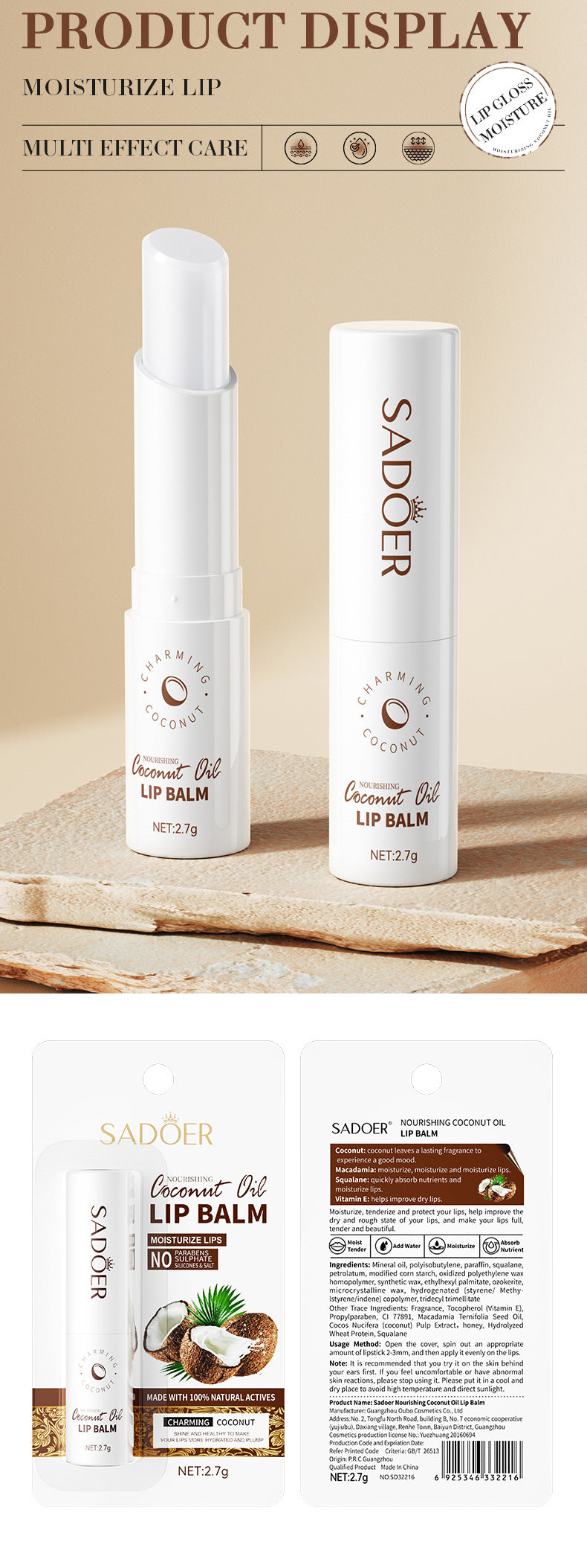 Coconut Long-lasting Hydrating Lip Balm