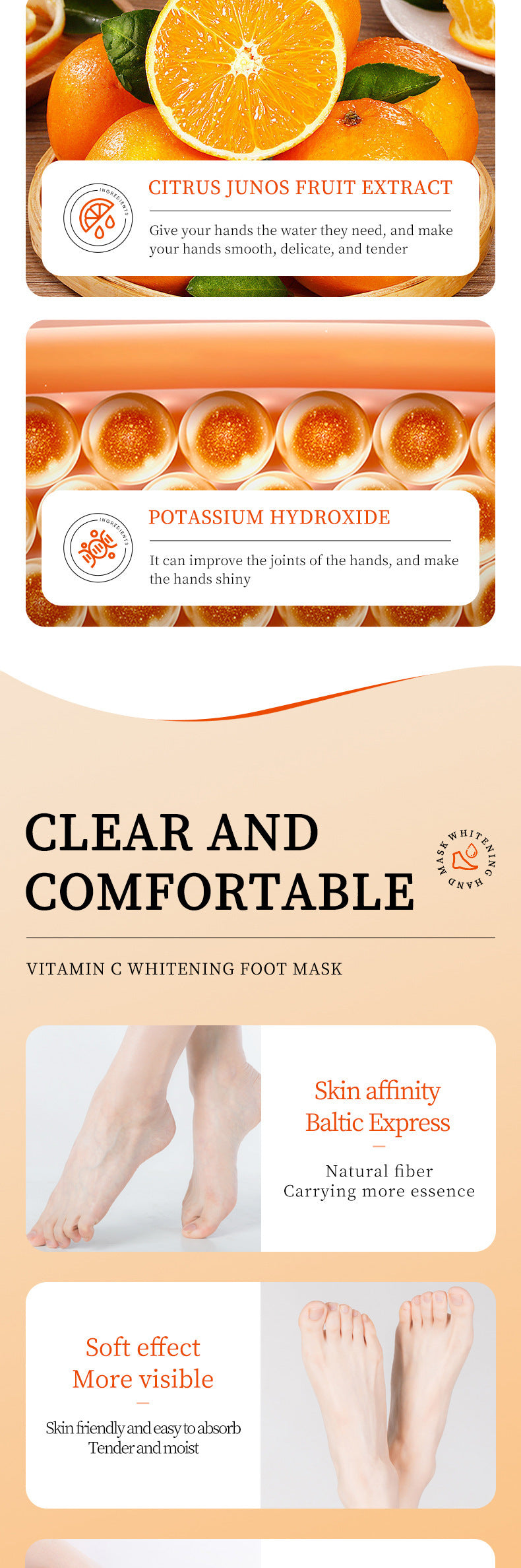 Vitamin C Whitening Clean Foot Mask