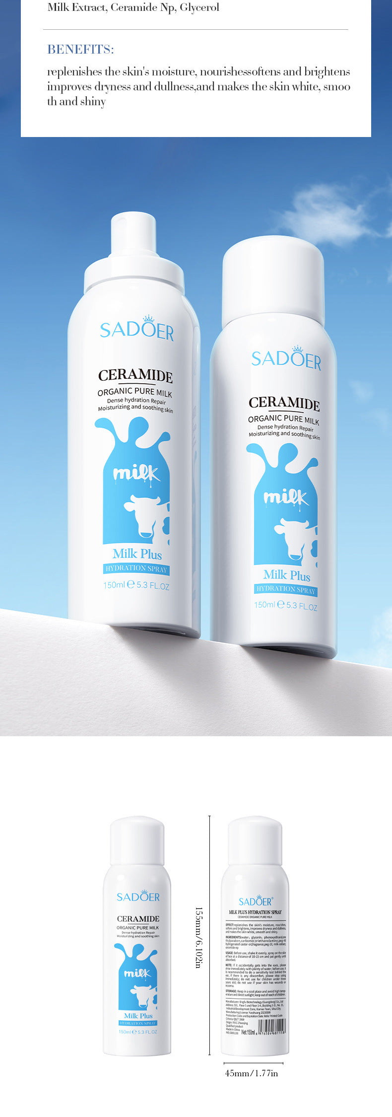 Ceramide Milk Moisturizing Face Mist