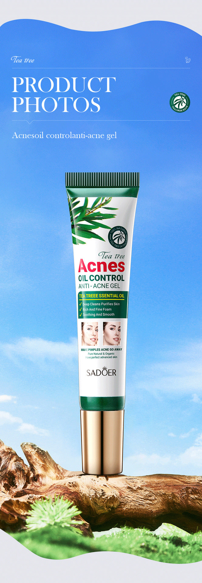 Tea Tree Medicated Gel for Acne Acne Removal Cream