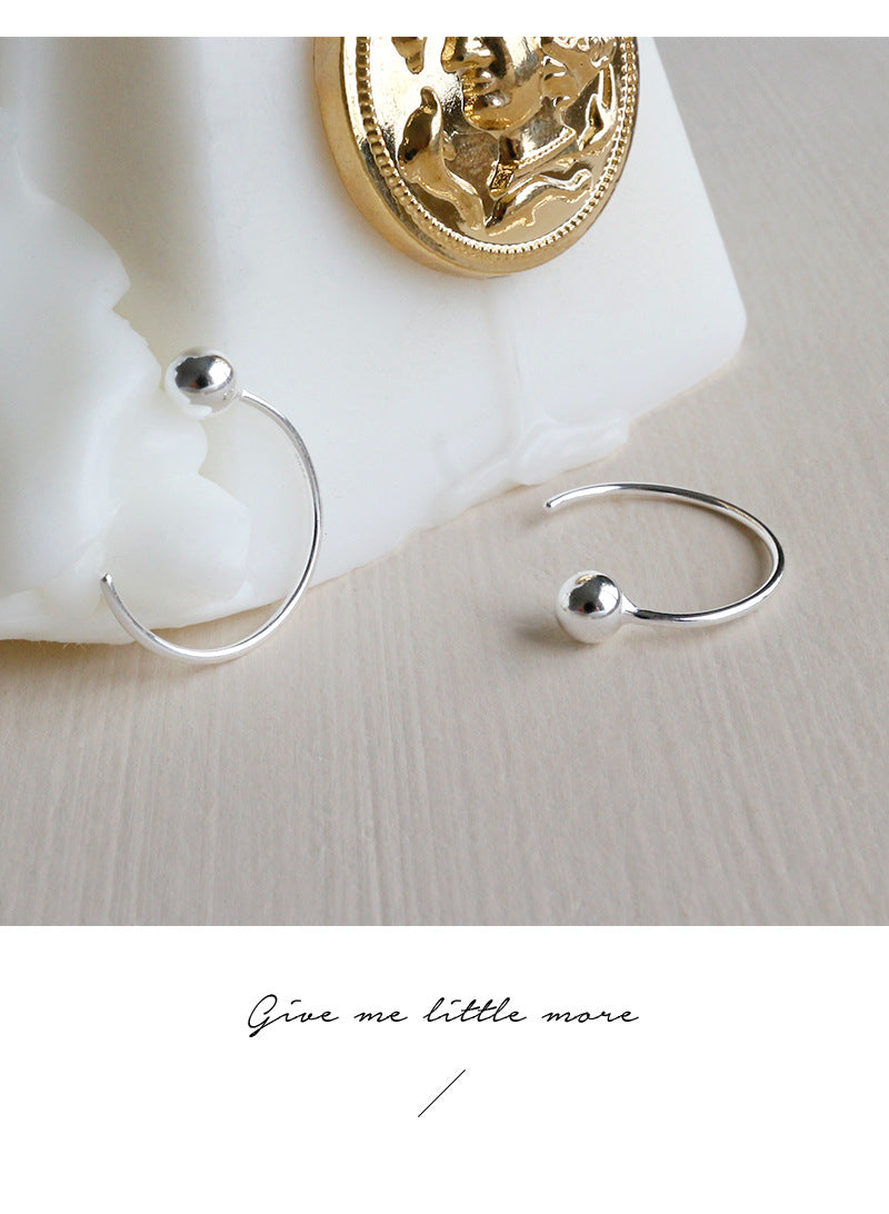 Silver Round Minimalist Earring Stud