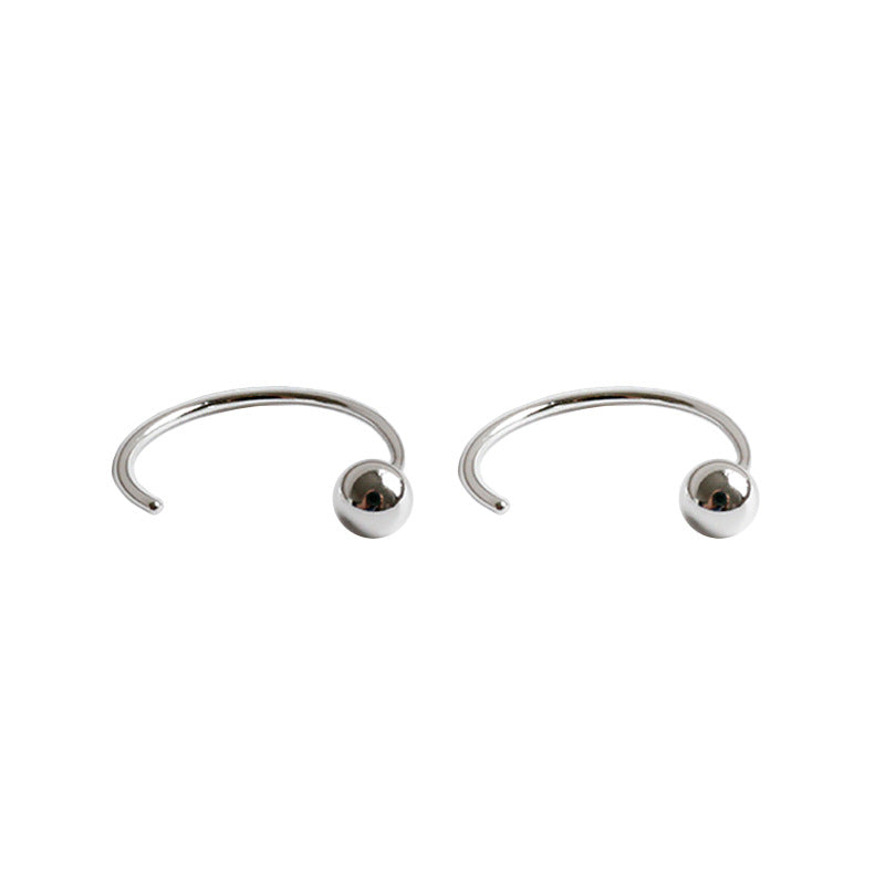 Silver Round Minimalist Earring Stud