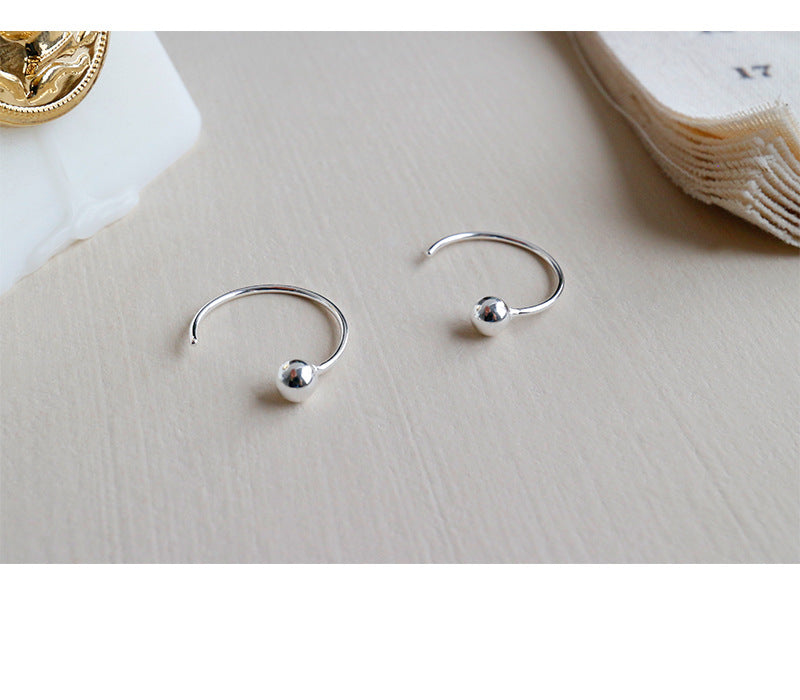 Silver Round Minimalist Earring Stud