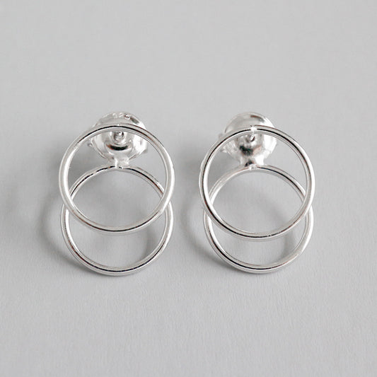 Silver Round Minimalist Earring Hoops