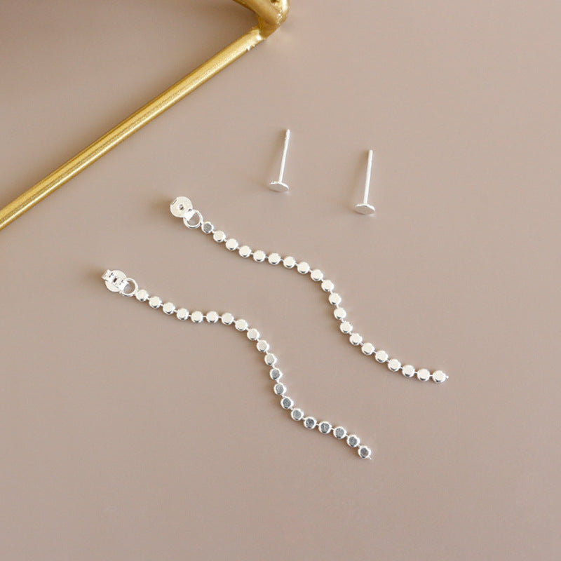 Silver Chain Minimalist Earring Stud