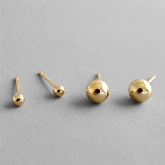 Gold Plated Round Minimalist Earring Stud