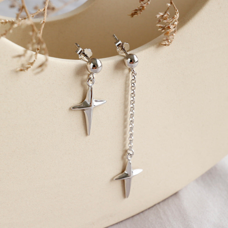 Silver Cross Minimalist Earring Dangle