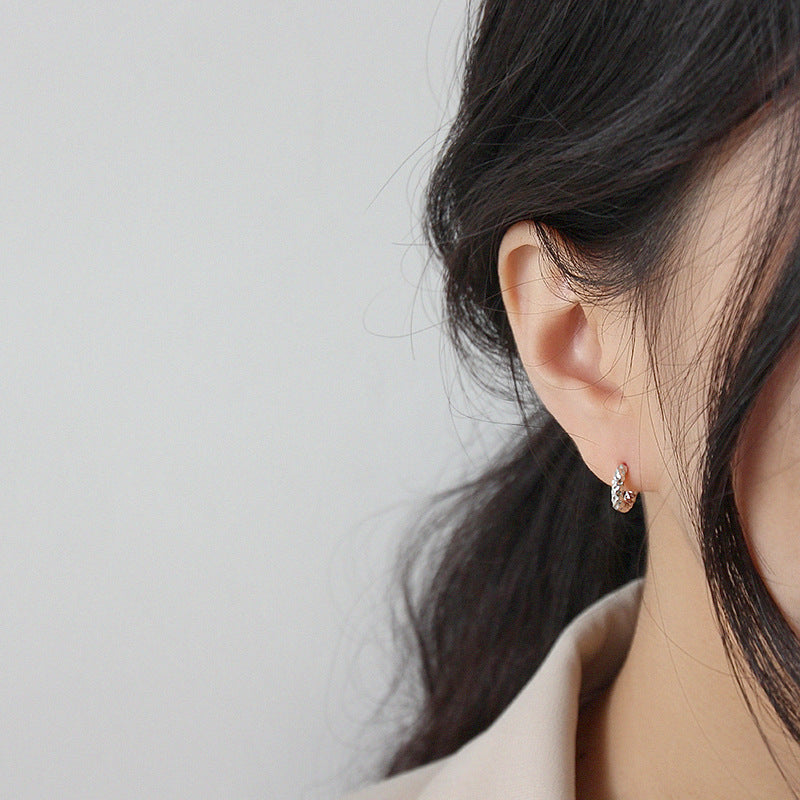 Silver Round Minimalist Earring Hoops