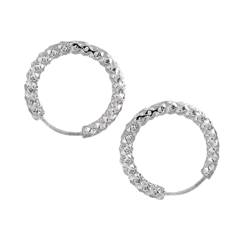 Silver Round Minimalist Earring Hoops