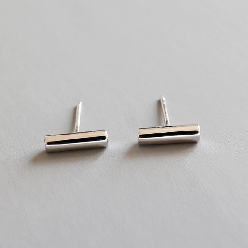 Silver Hammer Minimalist Earring Stud