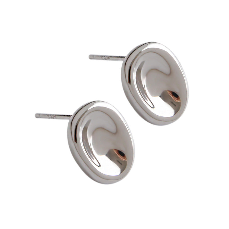 Silver Stone Minimalist Earring Stud