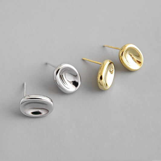 Silver Stone Minimalist Earring Stud