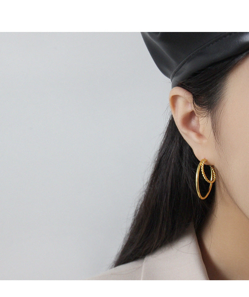 Gold Plated Round Minimalist Earring Stud