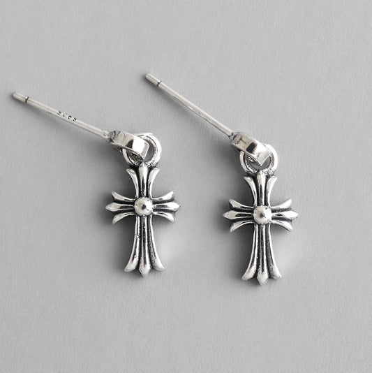 Silver Flower Minimalist Earring Dangle