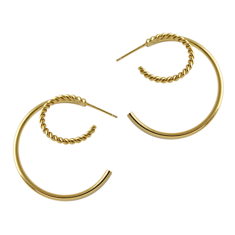 Gold Plated Round Minimalist Earring Stud