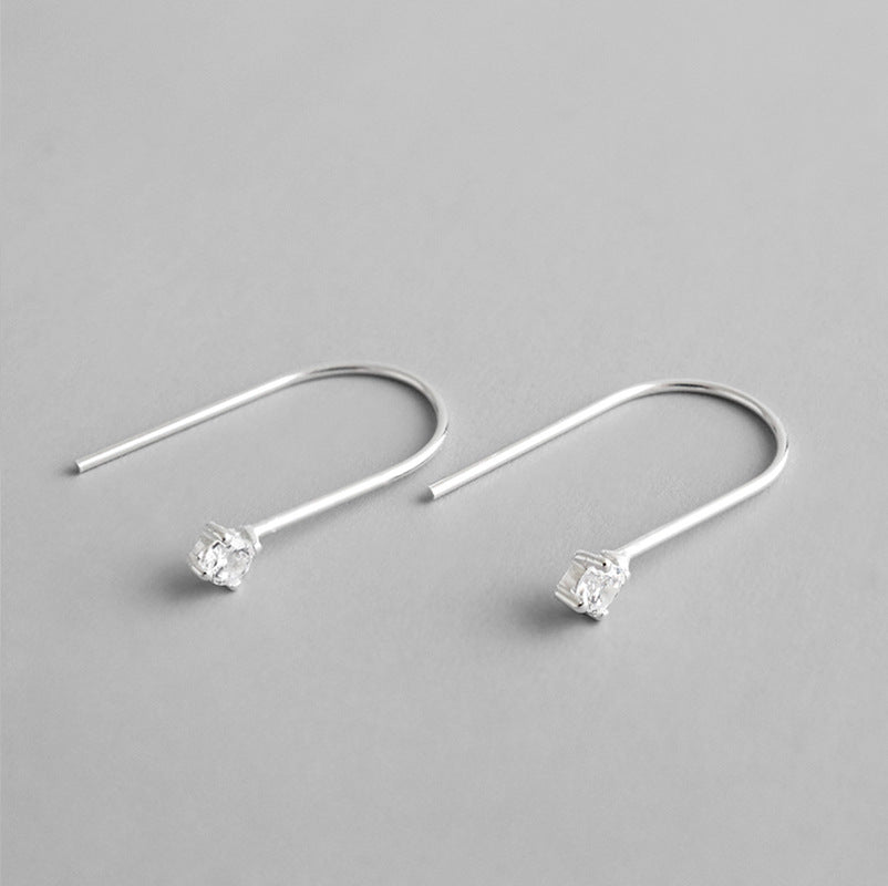 Silver Chain Minimalist Earring Stud