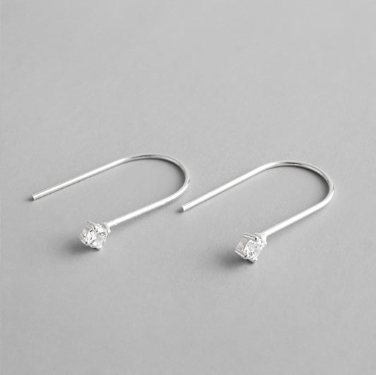 Silver Chain Minimalist Earring Stud