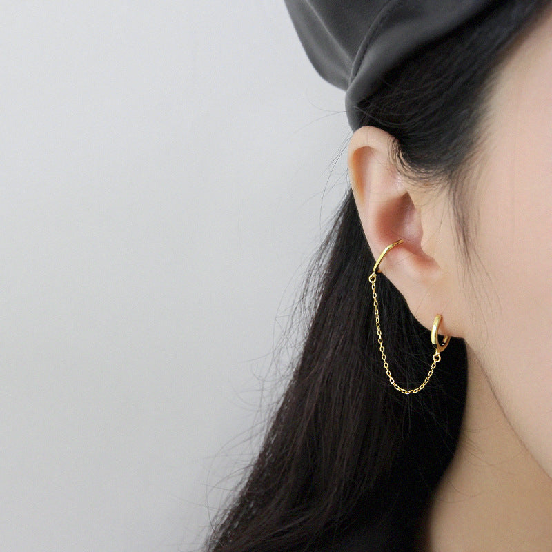 Gold Plated Round Minimalist Earring Hoops