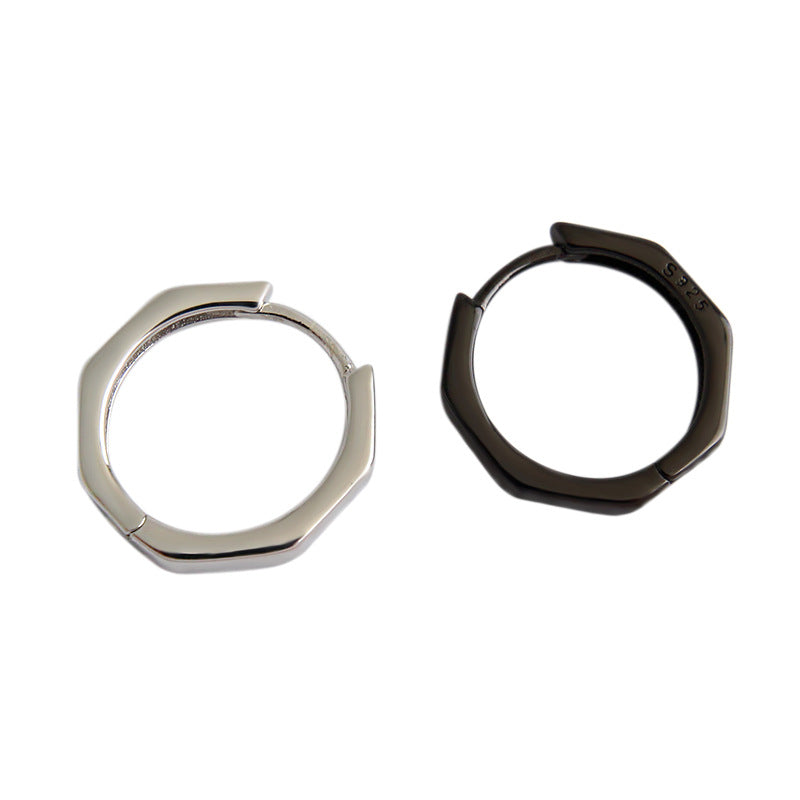 Silver Round Minimalist Earring Hoops