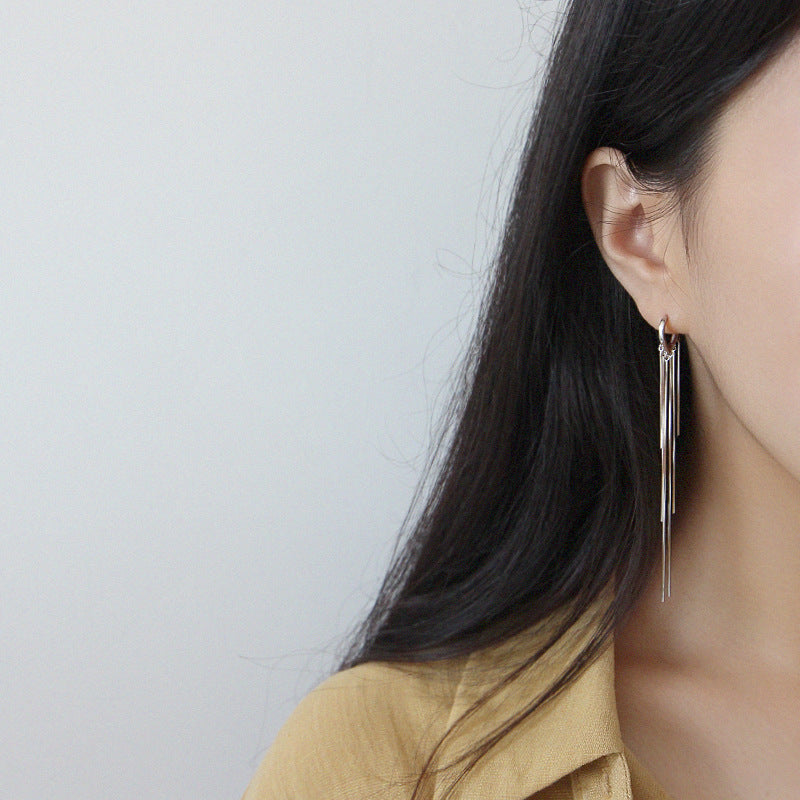 Silver Round Minimalist Earring Hoops