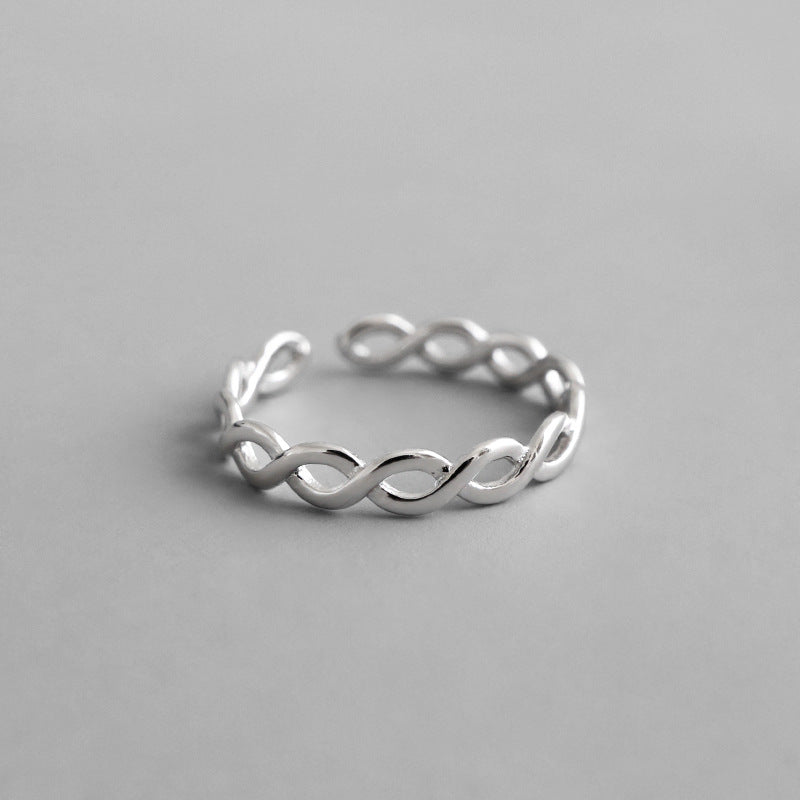 Silver Twist Minimalist Ring