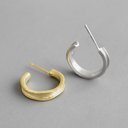 Gold Plated Round Minimalist Earring Stud