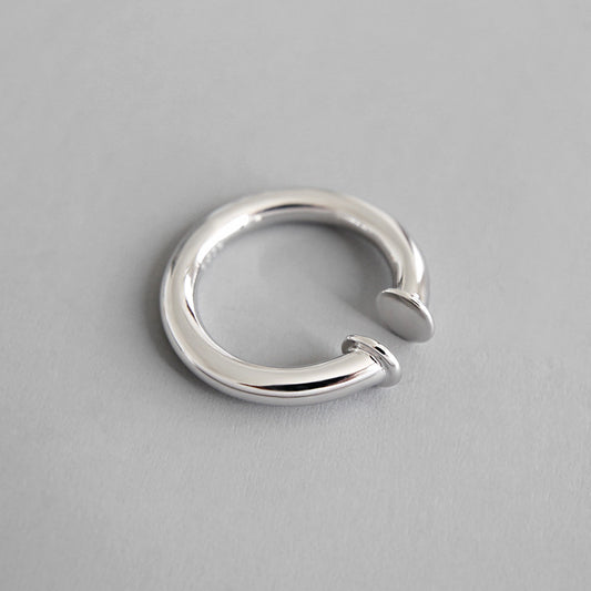 Silver Round Minimalist Ring