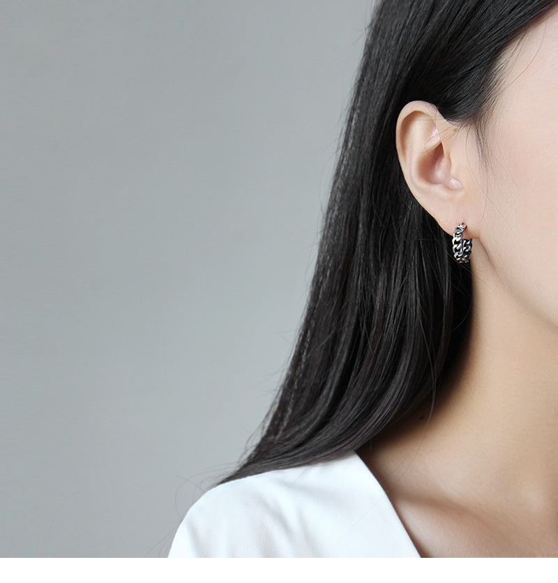 Gold Plated Grid Minimalist Earring Hoops