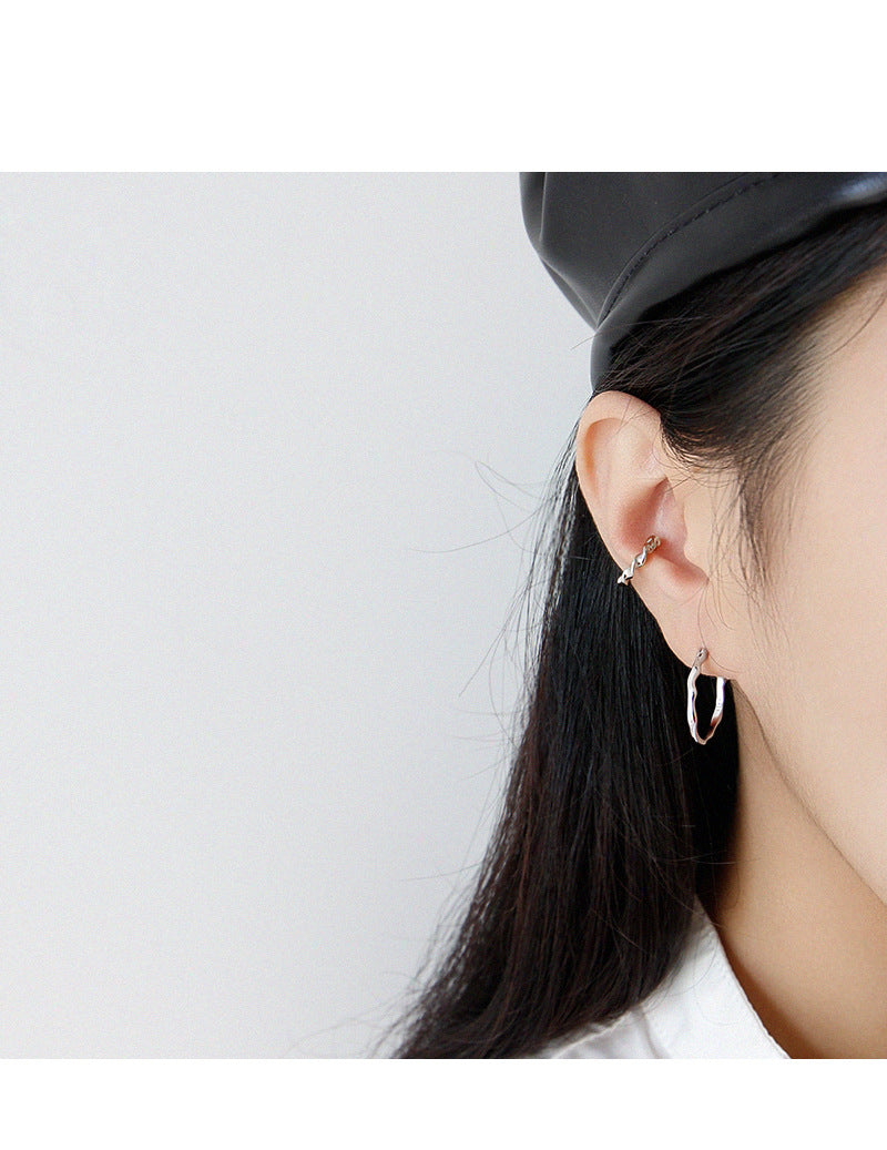 Silver Round Minimalist Earring Hoops