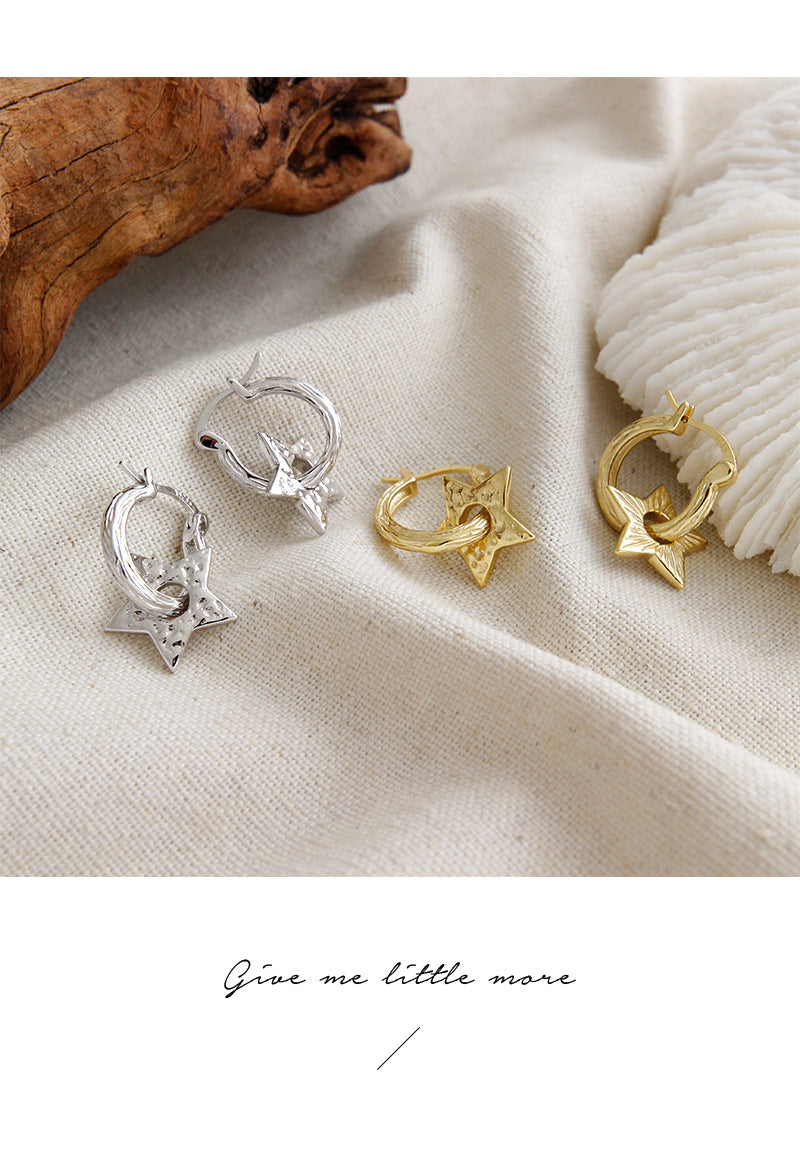 Gold Plated Star Minimalist Earring Hoops