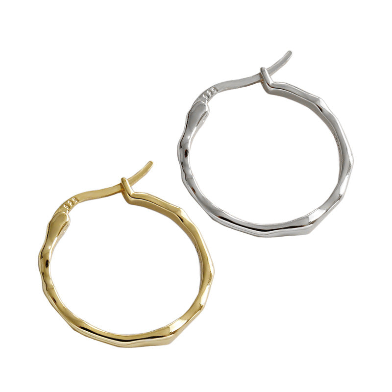 Silver Round Minimalist Earring Hoops