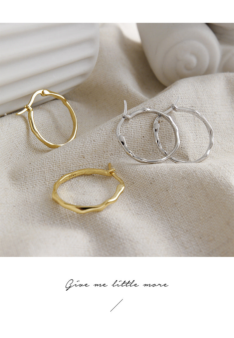 Silver Round Minimalist Earring Hoops