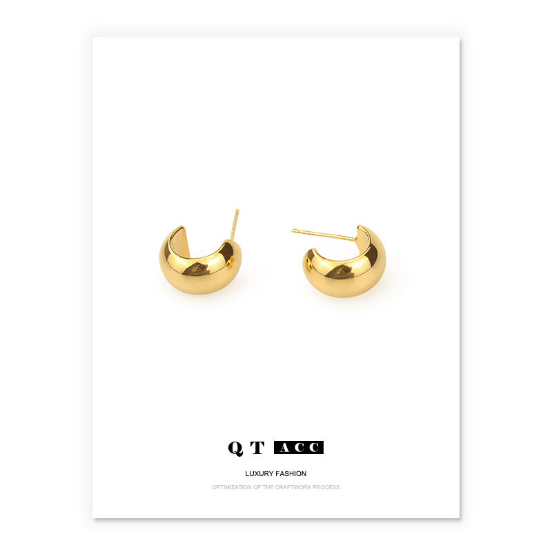 Gold Plated Peas Minimalist Earring Stud