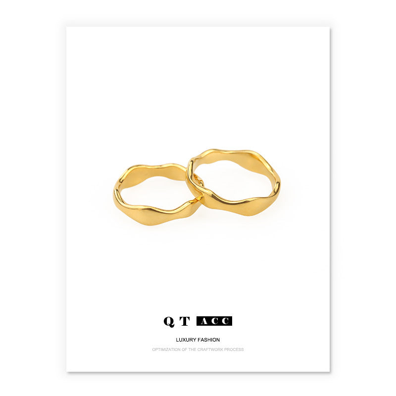 Gold Plated Geometric Irregular Edge Minimalist Ring