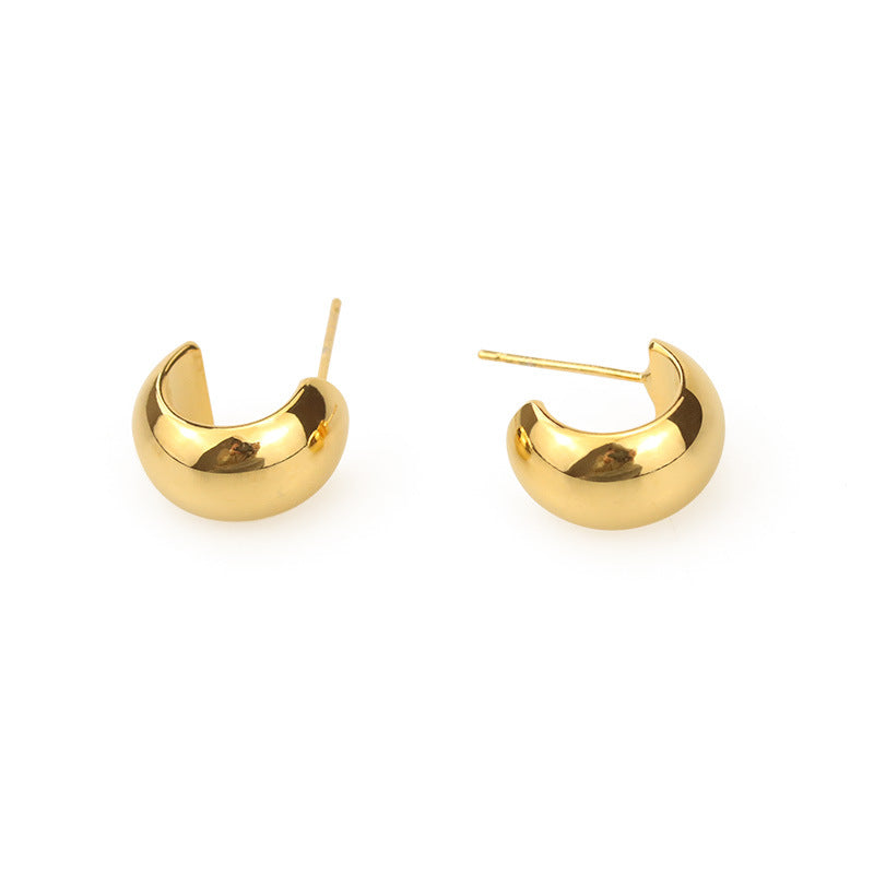 Gold Plated Peas Minimalist Earring Stud