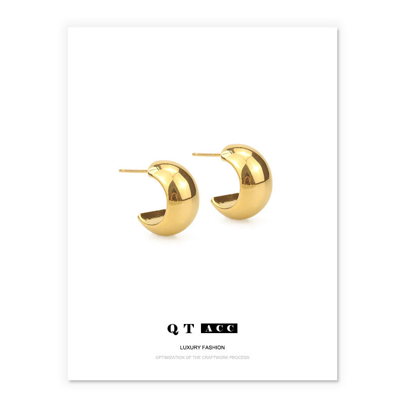 Gold Plated Peas Minimalist Earring Stud