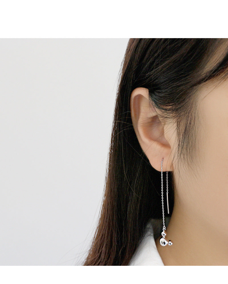 Silver Chain Minimalist Earring Stud